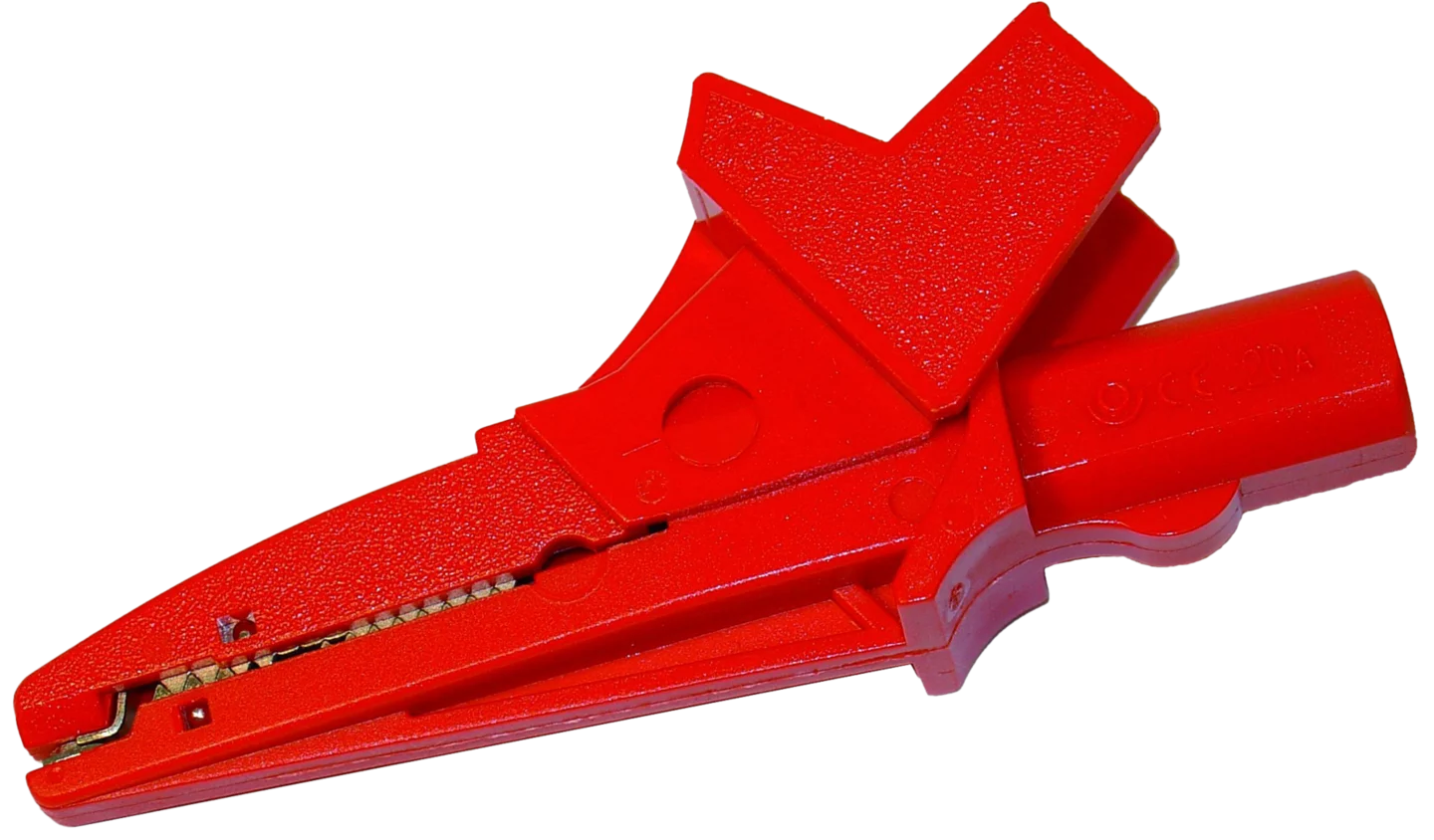 K-02  Crocodile clip, red, 1 kV, 20 A