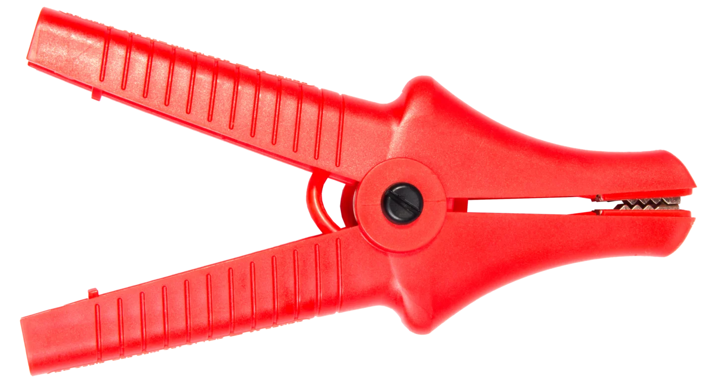K-09  Crocodile clip, red, 11 kV, 32 A