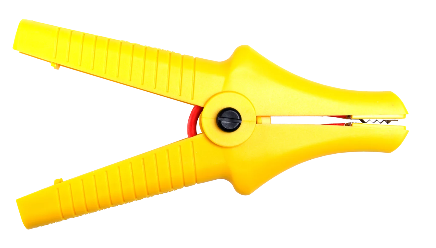 K-09  Crocodile clip, yellow, 11 kV, CAT IV 1000 V