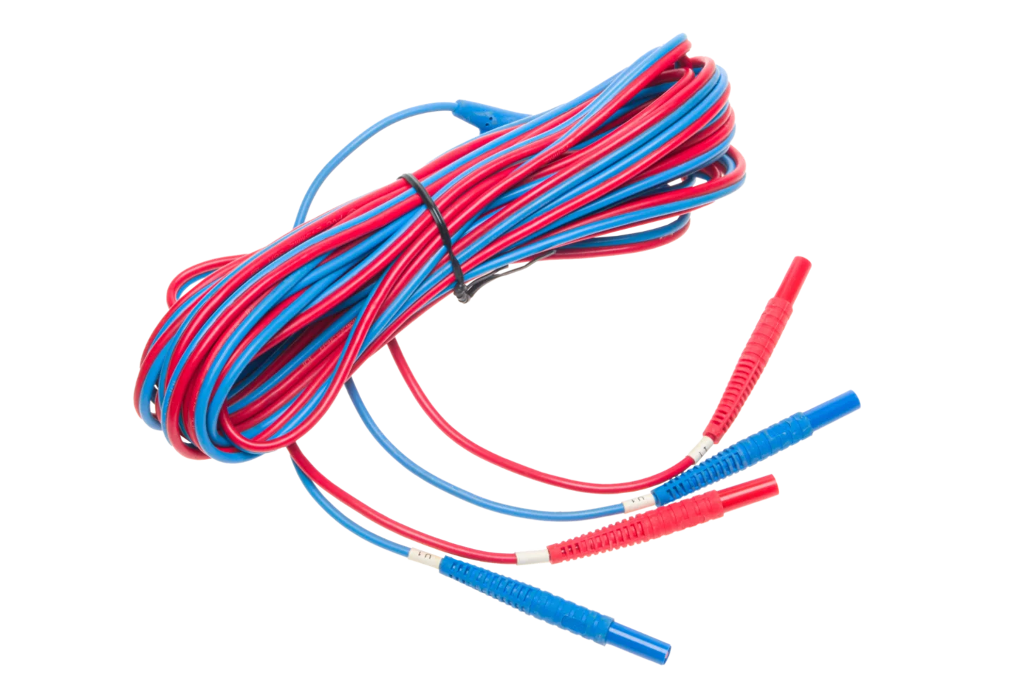 Double-wire test lead 10 m blue U1/I1 with banana plugs