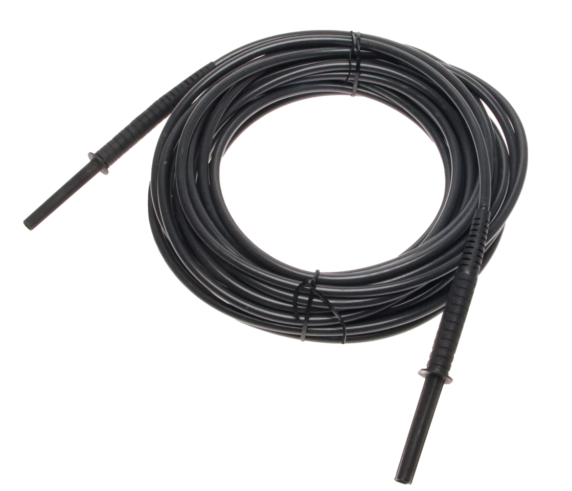 Test lead 15 m black, shielded 10 kV with banana plugs