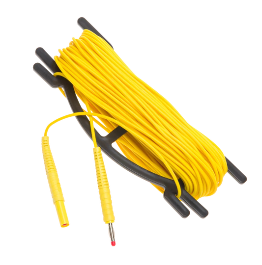 Test lead 30 m for earth resistance measurements (on a H-frame, banana plugs) yellow