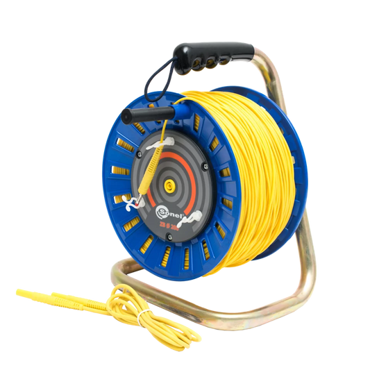 Test lead 200 m for earth resistance measurements (on a reel) yellow