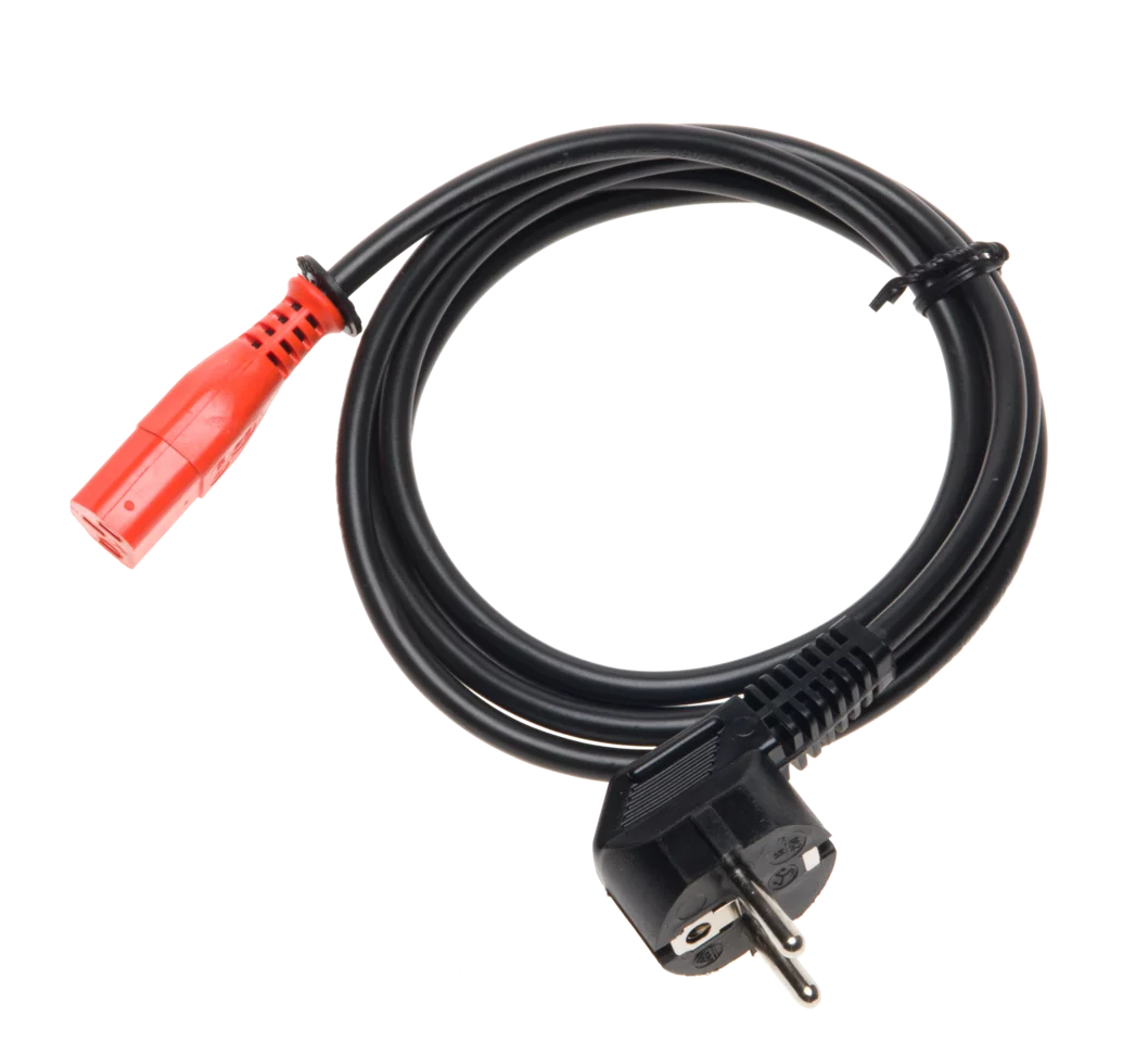 Mains power cable 230 V (Uni-Schuko / IEC C13 orange plug)