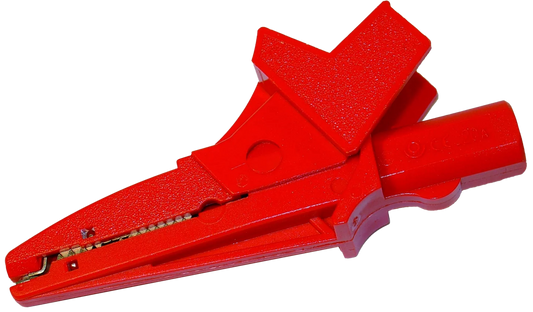 K-02  Crocodile clip, red, 1 kV, 20 A