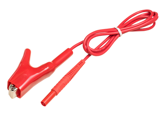 Test lead 1.2 m, red, 1 kV (terminated in a crocodile clip)