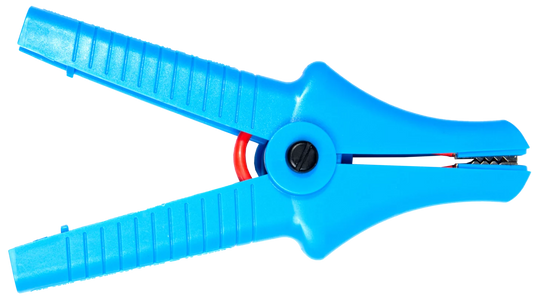 K-09  Crocodile clip, blue, 11 kV, 32 A