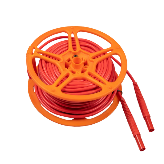 Test lead 20 m 1 kV (on a reel, banana plugs) red