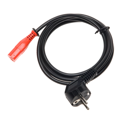 Mains power cable 230 V (Uni-Schuko / IEC C13 orange plug)